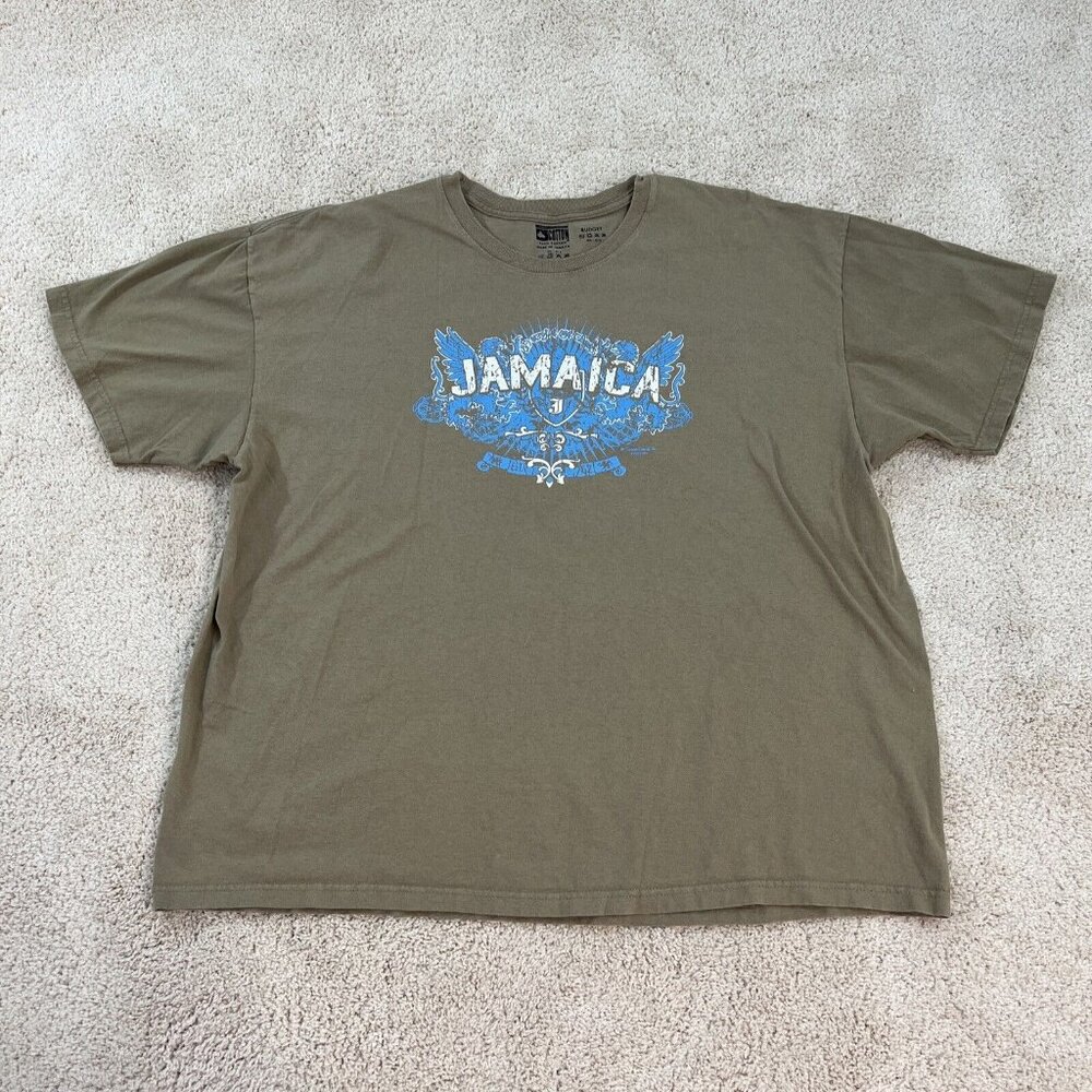 Sun Island Mens T shirt Adult 2XL XXL Jamaica  Green Short Sleeve